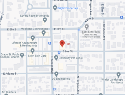 Map to Emily Mason Pelvic Wellness in Tucson, AZ